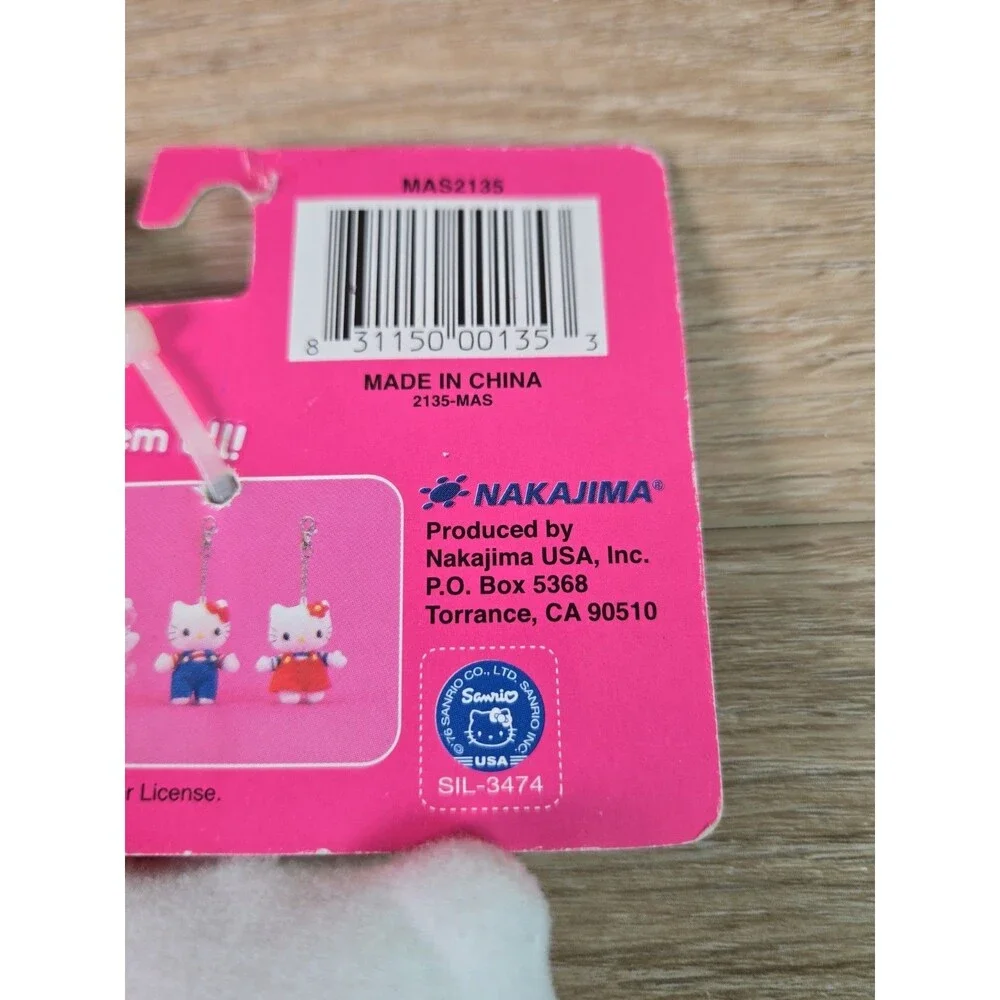 NOS Sanrio Hello Kitty Original in Overalls Nakajima 2002 Cute & Sweet Keychain